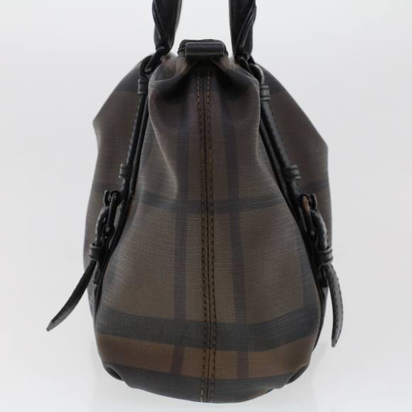 BURBERRY Nova Check Shoulder Bag PVC Leather Brown Auth yk7846B - Picture 3 of 15